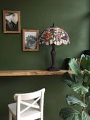 shumee Velika vitražna namizna svetilka Tiffany z rožami ROSE K-G16835 Kaja