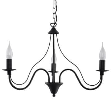 SOLLUX lighting Viseča svetilka v črni barvi, 3xE14, 10W, MINERWA, Sollux Lighting