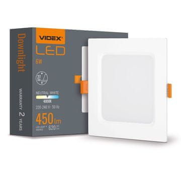 shumee Vgradna bela kvadratna svetilka 12 cm vgradna LED 6W DownLight Videx 4000K 620lm