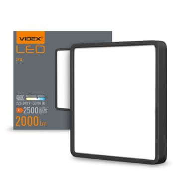 shumee Črna kvadratna stropna svetilka Down Light 20W 2500lm 3000K / 4000K / 6500K 26,4 cm Videx