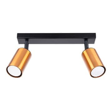 SOLLUX lighting Dvojna črna podolgovata stropna svetilka z bakrenimi senčniki 2xGU10 10W WINX SL.1375 Sollux Lighting