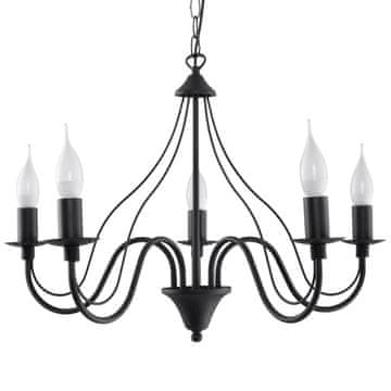 shumee Črna viseča svetilka s svečnikom 5xE14 12W MINERWA Sollux