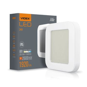 VIDEX Zunanja stenska in stropna svetilka, bela, kvadratna, LED, 24 W, IP65, VIKA Videx
