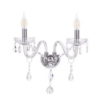 shumee Glamurozna dvojna stenska svetilka Cristallo 2x40W E14 Candellux