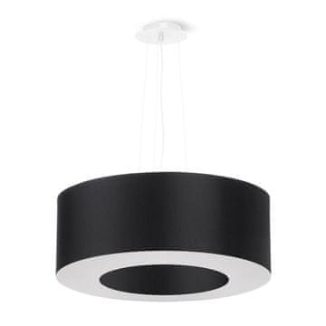 SOLLUX lighting Okrogla črna viseča svetilka Ø50 cm SATURNO 5xE27 15W SL.0748 Sollux Lighting