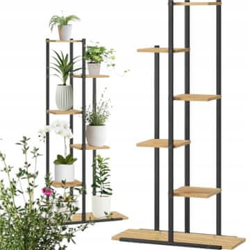 shumee ECARLA Stojalo za rože 113x60x20 svetlo rjava SZ16JBR