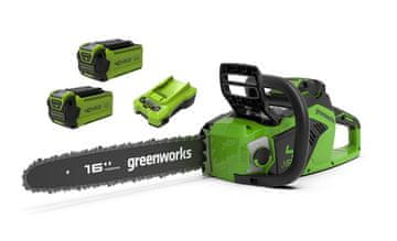shumee 40V motorna žaga 40 cm Greenworks GD40CS18K2X polnilnik + 2x 2Ah baterija komplet