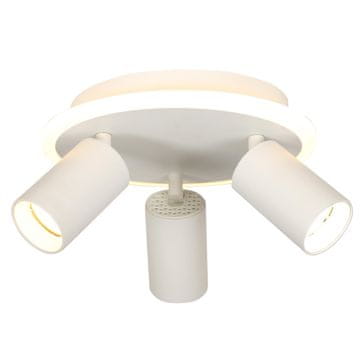shumee Moderna okrogla bela stropna svetilka s premičnimi reflektorji 3xGU10 + LED 13W s spremenljivo barvo PARMA Light Prestige