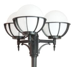 shumee Vrtna svetilka 285 cm 3x bele ali dimljene krogle 25 cm 3xE27 črne IP43 SU-MA OGMWN 3 KPO 250 krogel