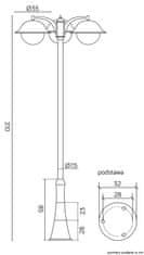 shumee Ulična/parkirna svetilka 310 cm 1xE27 črna IP43 SU-MA Prince OGMW 3 O-BD