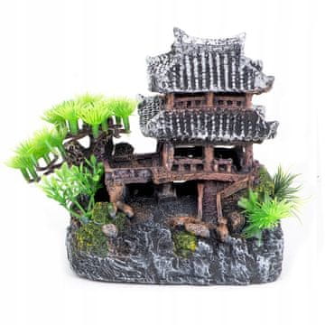 shumee DEKORACIJA ZA AKVARIJ ČUDOVITA japonska hišica XL 15 cm