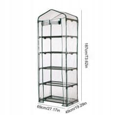 shumee MINI VRTNI RASTLINJAK ZA BALKON VERTIKALNI 5-NIVOJNI BALKONSKI FOLIAK XXL