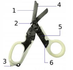 shumee MEDICINSKI TAKTIČNI REŠEVALNI ŠKARJI SVETLEČE V TEMI 6 V 1 ČRNE