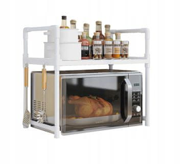 shumee KUHINJSKA POLICA za mikrovalovno pečico ORGANIZATORSKA OMARICA BELA 2 nivoja 48 cm POLICA