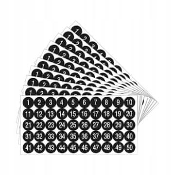 shumee Nalepke 1-100 ŠTEVILKE Številke ČRNO OZNAČEVANJE Oštevilčenje 5 LISTOV 500 kosov