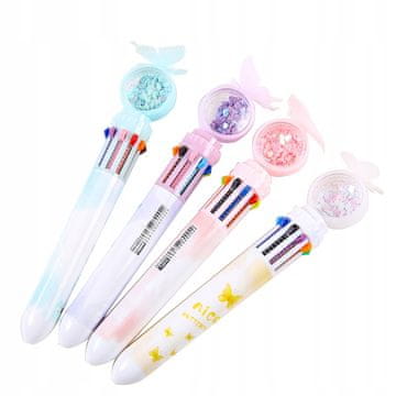 shumee KOMPLET KEMIČNIH SVINČNIKOV ZA OTROKE z bleščicami 10 v 1 barvi VEČBARVNI 4 kosi