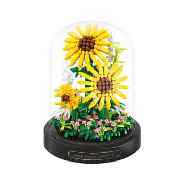 shumee BLOKOVI CVETJE GOZD V STEKLENEM KOZARCU MAKROKLIMA DEKORACIJA DARILO SONČNICE