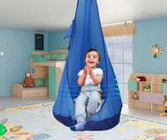 shumee VRTNA GUGALNICA COCOON ZA OTROKE VISEČI STOL ZA SOBO MODRA
