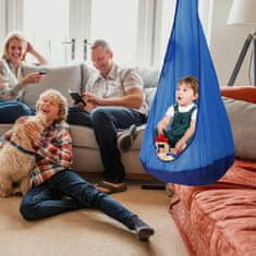 shumee VRTNA GUGALNICA COCOON ZA OTROKE VISEČI STOL ZA SOBO MODRA