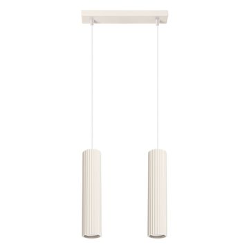 SOLLUX lighting Moderna bež viseča svetilka z dvema valovitima cevema za kuhinjski otok 2xGU10 10W KARBON Sollux Lighting