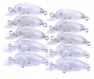 shumee Vobler za telo ŠČUKA, OSTRIČ, naredi sam za BARVANJE 4,5 cm 4 g 10 kosov