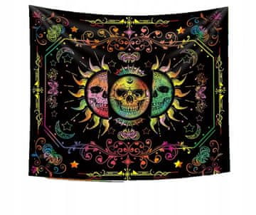 shumee UV STENSKE DEKORACIJE Fluorescentna SLIKA TAPISERIJA ODSTRELNA 150x150cm Sonce