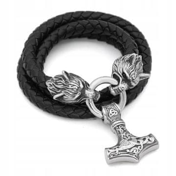 shumee Moška srebrna ogrlica THOR'S HAMMER Wolves THICK 356