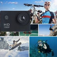 shumee 1080p FULL HD 2-palčna športna kamera, dodatki, vodoodporno ohišje, IP66 EXTREME