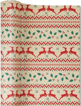 shumee Božični papir za zavijanje daril 0,43 x 15 m z jeleni