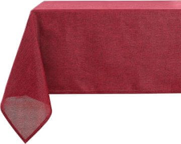 shumee Pravokotni prt z videzom lana, bordo, vodoodporen, 145 x 300 cm