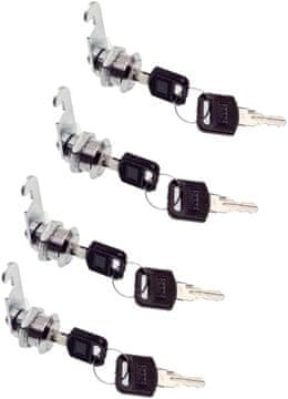 shumee Ključavnica z odmičnim ventilom za omare 16 mm + ključi za vrata predalov, škatla, 4 kosi.