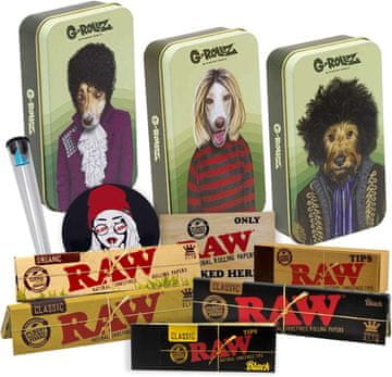 shumee Posode, pločevinke za zelišča, papir za zvijanje cigaret, filtri, pribor za kadilce