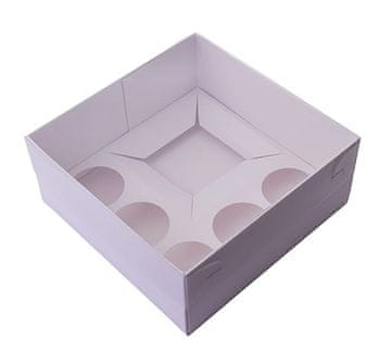 shumee Škatla za mafine in torto 23x23x10cm belo-prozorna Bento škatla