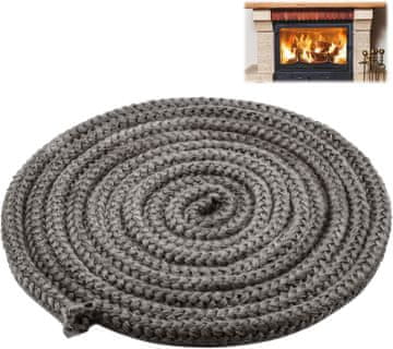 shumee Tesnilo za vrata pečice, ognjevarna vrv iz steklenih vlaken 10 mm x 3 m