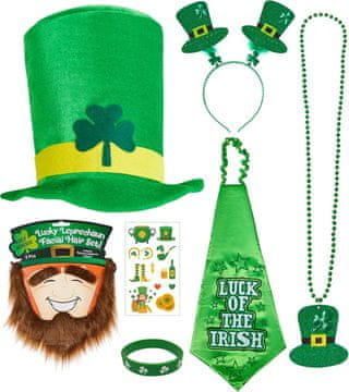 shumee Komplet dodatkov za klobuk in naglavni trak za dan svetega Patrika, 7 kosov.