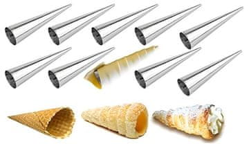 shumee 10x pekačev za cevke CREAM TUBE XXL 12 cm iz nerjavečega jekla