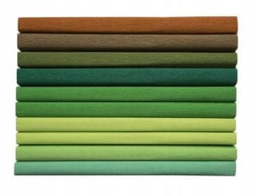 shumee Krep papir 25x200 cm 10 rolic 8 barv Zelena Vesela barva 3640-2521-MIX-5