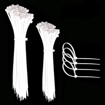 shumee Kabelske vezice Kabelske vezice s samozaklepanjem, komplet 200 belih