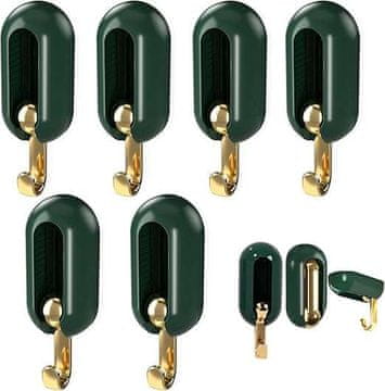 shumee Samolepilni obešalniki s kavlji, vrtljivi za 360°, komplet 6 kosov, barva zelena