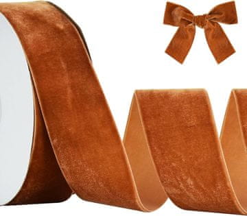 shumee Žametni trak, mehak, rjav, 5 cm x 9 m