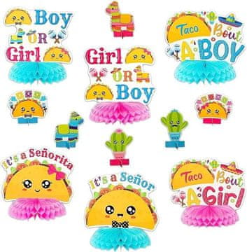 shumee Dekoracije za otroško zabavo Mehiški razkritje spola 12 kosov