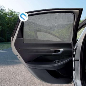 shumee Magnetni avtomobilski senčnik 80x50cm 2 kosa