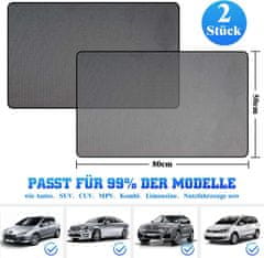 shumee Magnetni avtomobilski senčnik 80x50cm 2 kosa