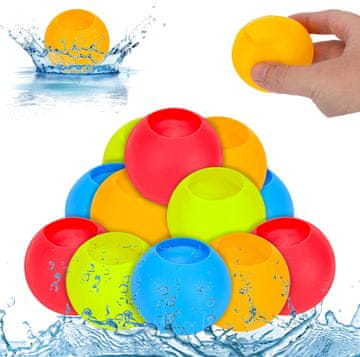 shumee Vodni baloni za večkratno uporabo, bombe, vodne igrače, 6 cm, komplet 12 kosov
