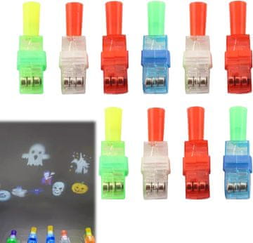 shumee LED svetilka mini projektor za prste noč čarovnic svetlobne igrače komplet 10 kosov