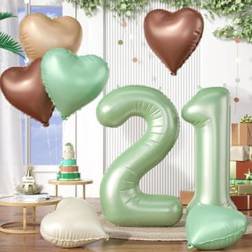 shumee Folija balon številka 21 + baloni v obliki srca