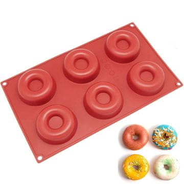 Silikonski model za peko krofov, 6 odprtin