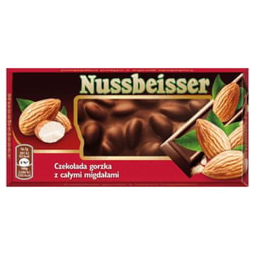 shumee Temna čokolada Nussbeisser s celimi mandlji 100 g