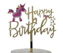 shumee Akrilni okrasek za rojstni dan z motivom samoroga