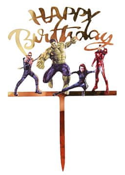 shumee Akrilni okrasek za torto z motivom AVENGERS - Vse najboljše za rojstni dan